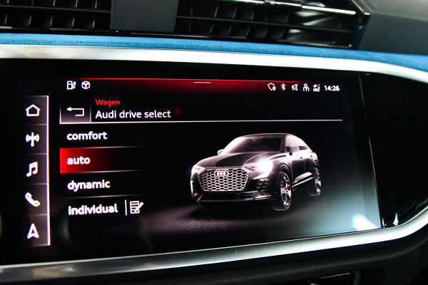 Audi Q3 Sportback 45 TFSI e 3x S-Line, Sonos. Matrix, Leder, 20", Keyless, Camera, Dodehoek, Ambient, Carplay!
