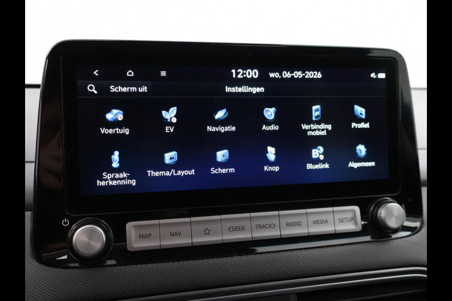 Hyundai Kona EV PREMIUM SKY 64 kWh 100% SOH *CERAMIC BLUE* + SCHUIFDAK | STOELVERW. V+A | STOELVENTILATIE | KRELL