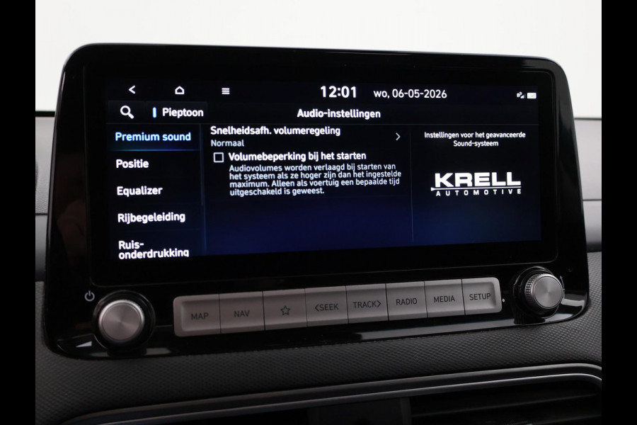 Hyundai Kona EV PREMIUM SKY 64 kWh 100% SOH *CERAMIC BLUE* + SCHUIFDAK | STOELVERW. V+A | STOELVENTILATIE | KRELL