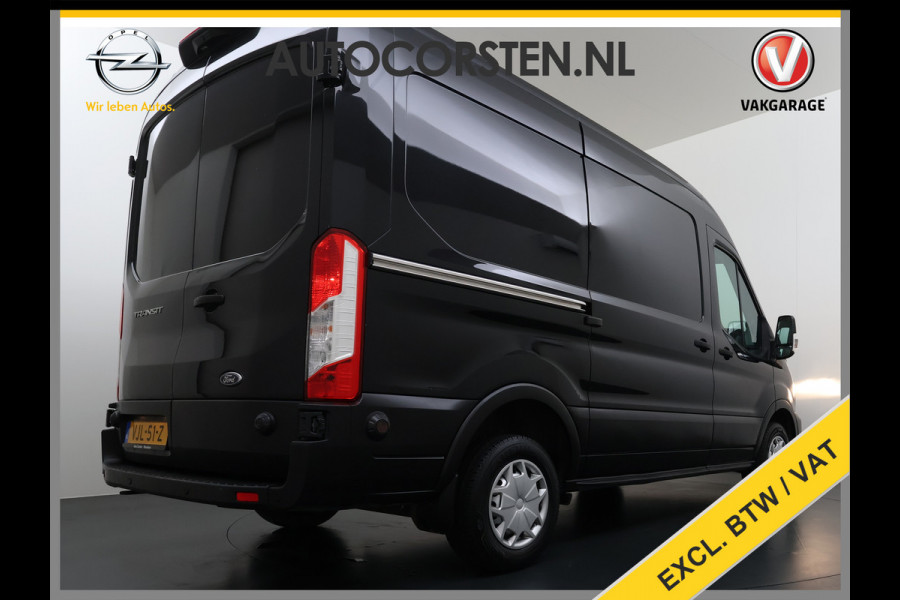 Ford Transit 310 2.0 TDCI L2H2 3-Persoons Camera Airco Stoelverwarming Elek.Stoel Cruise Control Pdc Lane Assist Trend Betonplex Vloer Wandbetimmering Schuifdeur Voorruitverwarming 1e Eigenaar Origineel Nederlandse Bus