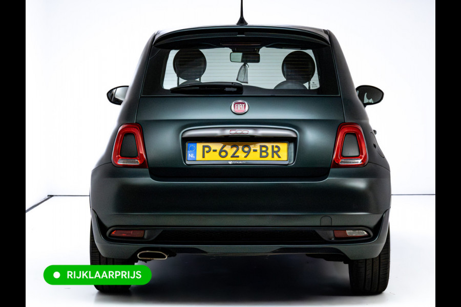 Fiat 500 1.0 Hybrid Sport Verde Portofino | 1/2 Leder/stof | Panodak | Led+ | Uconnect | Airco, Lederen MF stuurwiel, PDC achter, 16" velgen