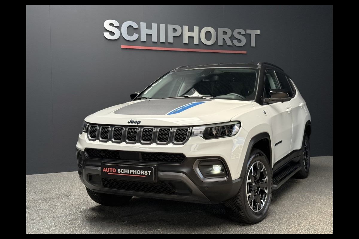 Jeep Compass 4xe 240 Plug-in Hybrid Trailhawk Vol Leer elec stoelen stoelventilatie ACC 360 Camera Alpine