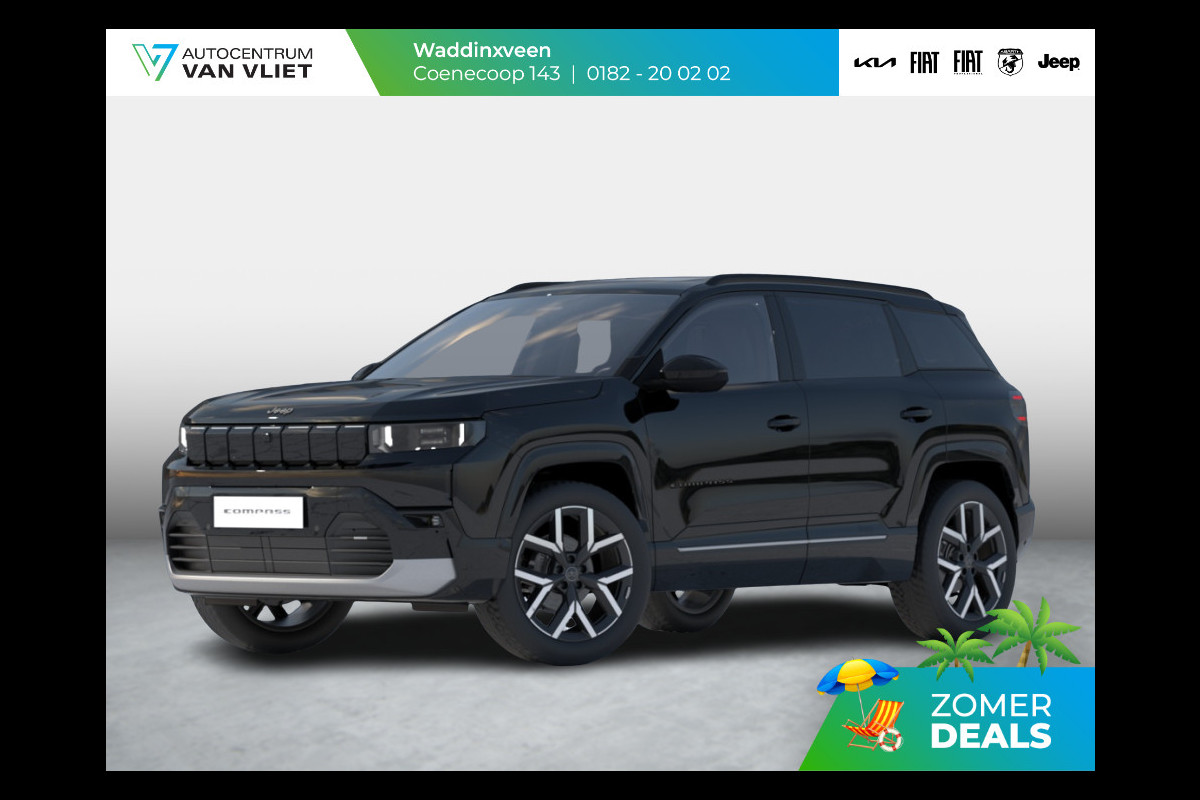 Jeep Compass First Edition 74 kWh | Adapt. Cruise | Camera | Carplay | 20" | Elektr. A-Klep | Navi | Winter Pack | Schuif/Kanteldak | Premium Pack | Conv. Pack | Warmtepomp