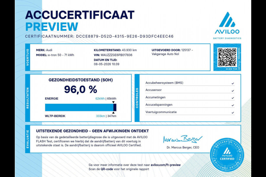 Audi e-tron e-tron 50 quattro Launch edition 71 kWh | SOH: 96% |  Pano | B&O | HUD | Camera