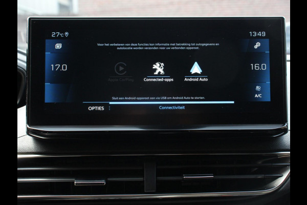 Peugeot 3008 1.2 110pk Turbo Automaat Allure Climate control Adaptive cruise control Achteruitrijd camera Parkeersensoren Verwarmde voorstoelen LED Navigatie Apple Carplay/ Android Auto