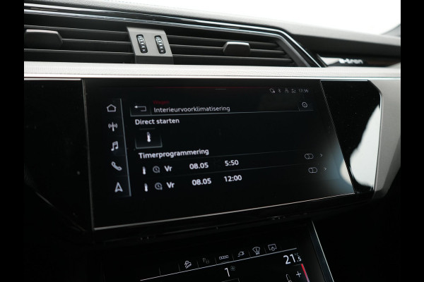 Audi e-tron 50 Quattro Black Edition 313pk Dealer O.H. | Luchtvering | Trekhaak | Camera | Head Up | Lederen Sportstoelen Memory & Verwarmd | Bang & Olufsen | Cruise Control | Keyless | Sfeerverlichting | Apple Carplay | Navigatie | DAB | 21''L.M |