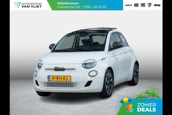 Fiat 500E Icon 42 kWh | Clima | Cruise | Camera | 17" | Priv. Glass | Schuif/Kanteldak | Winter Pack | BSM | Apple Carplay l SOH 92,8%