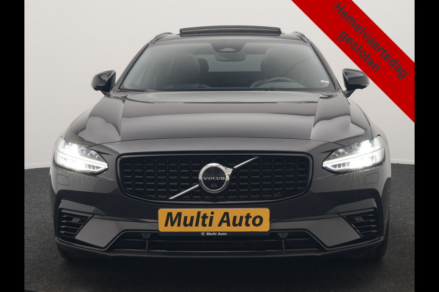 Volvo V90 T6 AWD Ultimate Dark PHEV 350pk Dealer O.H. | Panodak | Head Up | 360 Camera | Adaptive Cruise | Harman / Kardon | Lederen Sportstoelen Memory & Ventilatie | Keyless | Stoelen & Stuur Verwarmd | Apple Carplay | Virtual | DAB | Plug In Hybrid