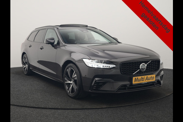 Volvo V90 T6 AWD Ultimate Dark PHEV 350pk Dealer O.H. | Panodak | Head Up | 360 Camera | Adaptive Cruise | Harman / Kardon | Lederen Sportstoelen Memory & Ventilatie | Keyless | Stoelen & Stuur Verwarmd | Apple Carplay | Virtual | DAB | Plug In Hybrid