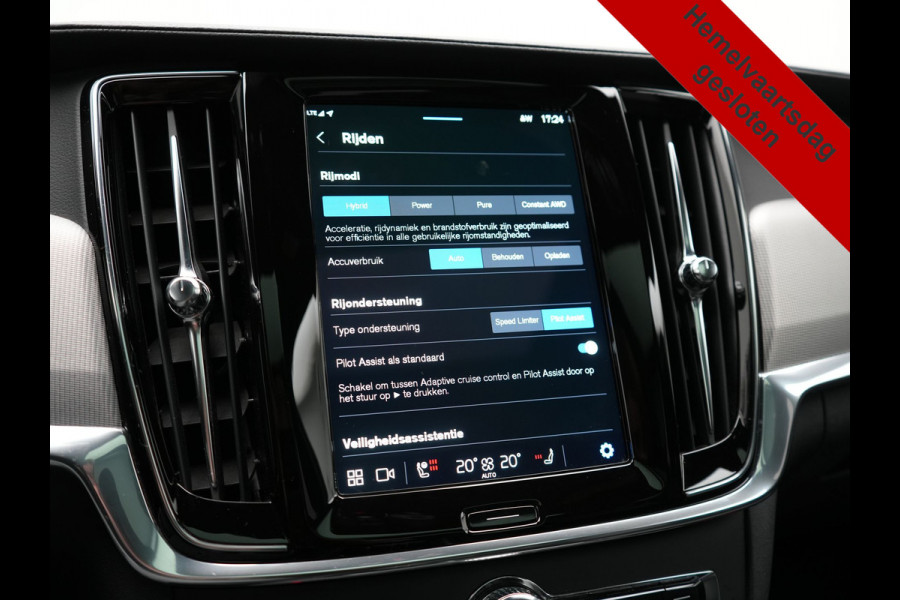 Volvo V90 T6 AWD Ultimate Dark PHEV 350pk Dealer O.H. | Panodak | Head Up | 360 Camera | Adaptive Cruise | Harman / Kardon | Lederen Sportstoelen Memory & Ventilatie | Keyless | Stoelen & Stuur Verwarmd | Apple Carplay | Virtual | DAB | Plug In Hybrid