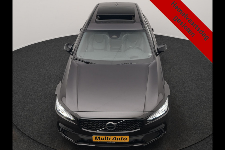 Volvo V90 T6 AWD Ultimate Dark PHEV 350pk Dealer O.H. | Panodak | Head Up | 360 Camera | Adaptive Cruise | Harman / Kardon | Lederen Sportstoelen Memory & Ventilatie | Keyless | Stoelen & Stuur Verwarmd | Apple Carplay | Virtual | DAB | Plug In Hybrid