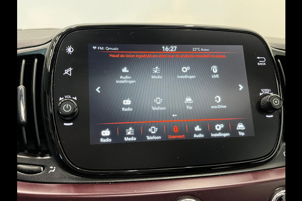 Fiat 500C 1.2 Star Navigatie Climate Control Parkeersensoren Virtual Cockpit Cruise control Leder  LMV 16"