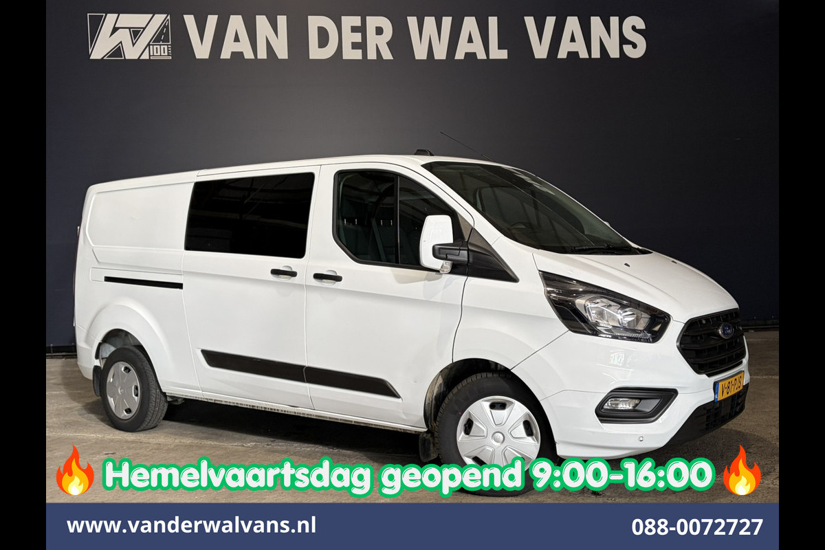 Ford Transit Custom 2.0 TDCI 131pk L2H1 Dubbele Cabine Euro6 Airco | 6-Zits | Cruisecontrol | Trekhaak Verwarmde voorruit, Parkeersensoren