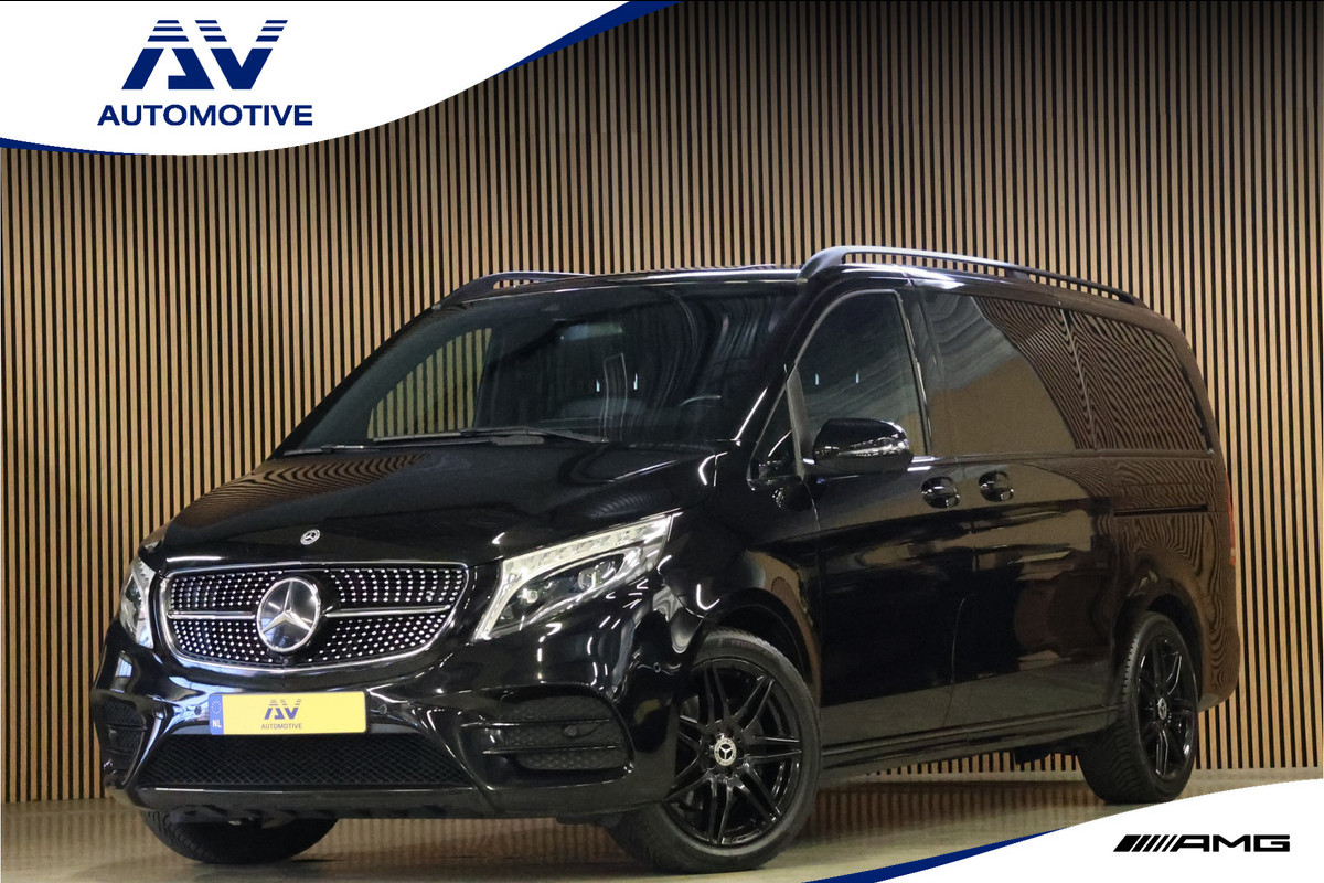 Mercedes-Benz V-Klasse 220d Lang DC | AMG | 360 Camera | CarPlay | Bi-Xenon | Lederen bekleding | Facelift model | Navigatie | 19'' AMG Velgen | Stoelverwarming | Kenwood Sound | DAB | Elek achterklep | Carbon afwerking | Sportonderstel | Dubbel cabine | Dealer onderhouden | V220 | V220d