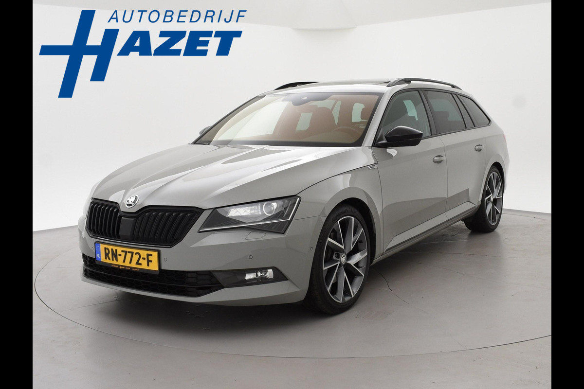 Škoda Superb Combi 1.4 TSI ACT 150 PK SPORTLINE DSG AUT. *STEEL GREY* + WEGKL. TREKHAAK | PANORAMA | 19 INCH | CANTON | ADAPTIVE CRUISE | ALCANTARA