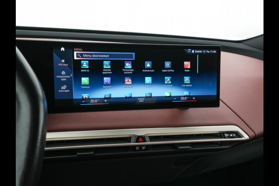BMW iX xDrive40 High Executive 77 kWh [ 3-Fase ] {SOH-100%} (INCL.BTW) *HEAD-UP | LEATHER | TOP-VIEW | FULL-LED | MEMORY-PACK | HARMAN/KARDON | BLINDSPOT | WIDESCREEN-COCKPIT | HEATED-COMOFRTSEATS | DAB | AMBIENT-LIGHT | NAVI-FULLMAP | TOWBAR | 21''AL