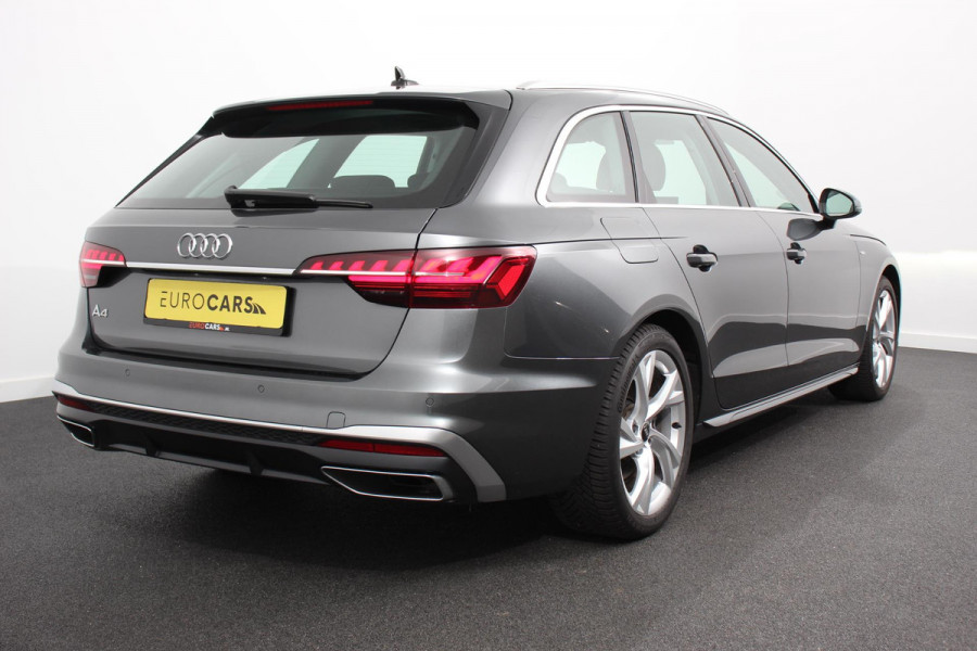 Audi A4 Avant 40 TFSI 204 pk S-tronic S Line Plus Navigatie Adaptive Cruise Control Parkeersensoren Camera Lane Assist Elektrische achterklep Stoelverwarming Ledverlichting Virtual Cockpit Climatronic