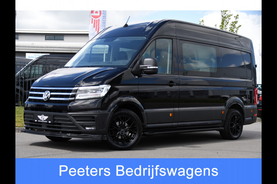 Volkswagen Crafter 35 2.0 TDI L3H3 DC Black Edition Adaptieve Cruise, Camera, Carplay, 177pk, LED, Automaat, Clima, Stoelverwarming, Trekhaak, Dodehoek, Uniek!