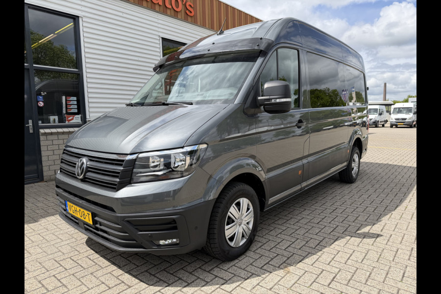Volkswagen Crafter 35 2.0 TDI 177pk L3H3 ( L2H2 ) DC 6 persoons Comfortline / euro 6 / bpm vrij / vaste prijs rijklaar € 31.950 ex btw / lease vanaf € 521 / airco / cruise / grijs metallic !
