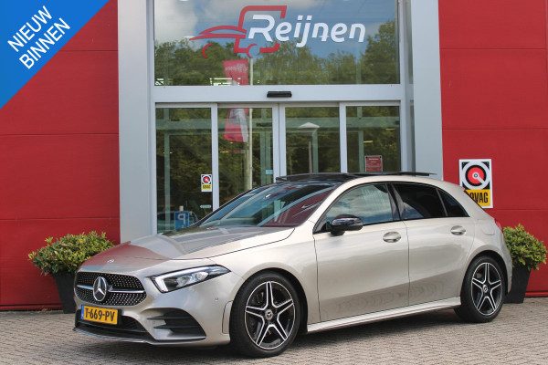 Mercedes-Benz A-Klasse 220 190PK AUTOMAAT BUSINESS SOLUTION AMG | PANORAMA SCHUIF/KANTEL DAK | SFEER VERLICHTING VOOR + ACHTER | STOEL VERWARMING OP BEIDE VOORSTOELEN | MULTIBEAM LED KOPLAMPEN | ACHTERUITRIJ CAMERA | APPLE CARPLAY/ANDROID AUTO | NAVIGATIE | CRUISE CONTROL | NIGHT PAKKET | VERKEERSLICHTEN WEERGAVE | 17" LICHTMETALEN VELGEN AMG | HEMELBEKLEDING ZWART | MBUX MULTIMEDIA SYSTEEM | SPORTSTOELEN | PARKEERSENSOREN VOOR + ACHTER | DRAADLOZE TELEFOONLADER |