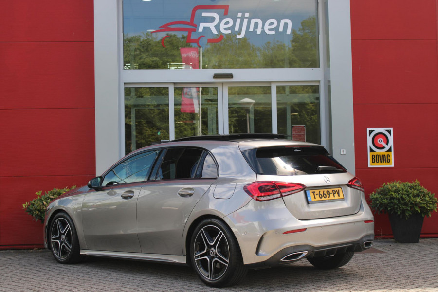 Mercedes-Benz A-Klasse 220 190PK AUTOMAAT BUSINESS SOLUTION AMG | PANORAMA SCHUIF/KANTEL DAK | SFEER VERLICHTING VOOR + ACHTER | STOEL VERWARMING OP BEIDE VOORSTOELEN | MULTIBEAM LED KOPLAMPEN | ACHTERUITRIJ CAMERA | APPLE CARPLAY/ANDROID AUTO | NAVIGATIE | CRUISE CONTROL | NIGHT PAKKET | VERKEERSLICHTEN WEERGAVE | 17" LICHTMETALEN VELGEN AMG | HEMELBEKLEDING ZWART | MBUX MULTIMEDIA SYSTEEM | SPORTSTOELEN | PARKEERSENSOREN VOOR + ACHTER | DRAADLOZE TELEFOONLADER |