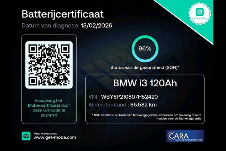 BMW i3 Basis 120Ah 42 kWh ADAPTIEVE CRUISE/COMFORT PAKKET/CAMERA/19" VELGEN