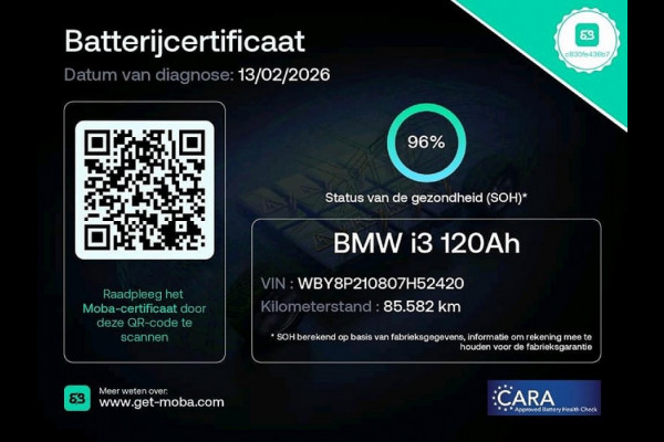 BMW i3 Basis 120Ah 42 kWh ADAPTIEVE CRUISE/COMFORT PAKKET/CAMERA/19" VELGEN