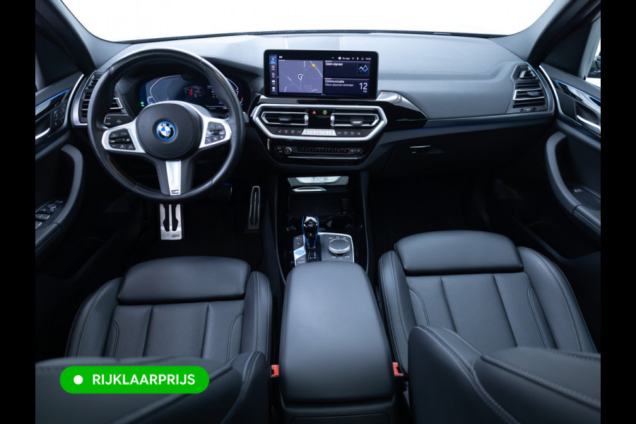 BMW iX3 M-Sport High Executive 80 kWh | Pano | Leder | Led | Shadowline | Stoelverwarming | Camera | Carbon black metallic