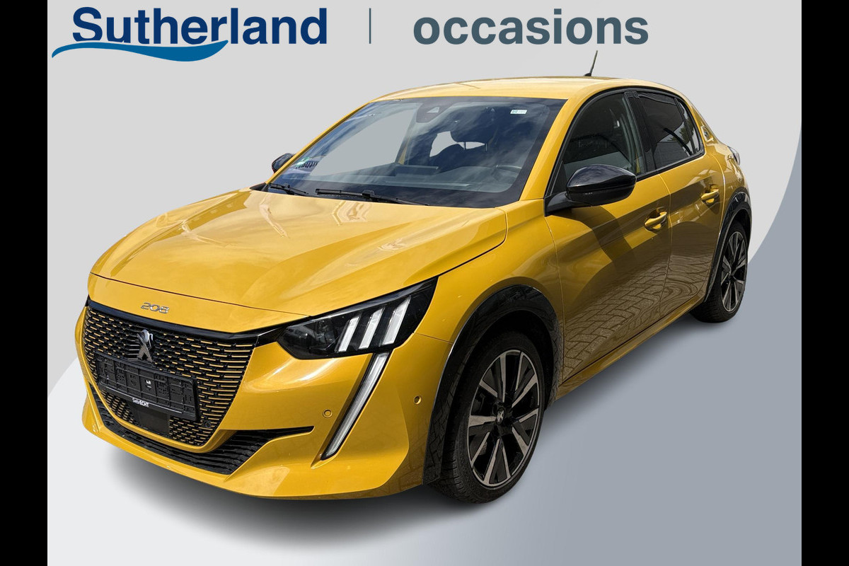 Peugeot e-208 EV GT 50 kWh | 7800 KM | Stoelverwarming | Adaptive Cruise | Dodehoeksensoren | LM Winterset