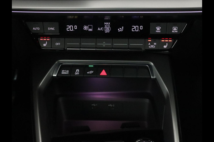 Audi A3 40 TFSIe Advanced edition | SOH 91,7% | Stoelverwarming | Carplay | Sportstoelen | Sfeerverlichting | Virtual Cockpit | Camera | Navigatie | Full LED | Bluetooth | Climate control | Cruise control | PHEV | Plug In