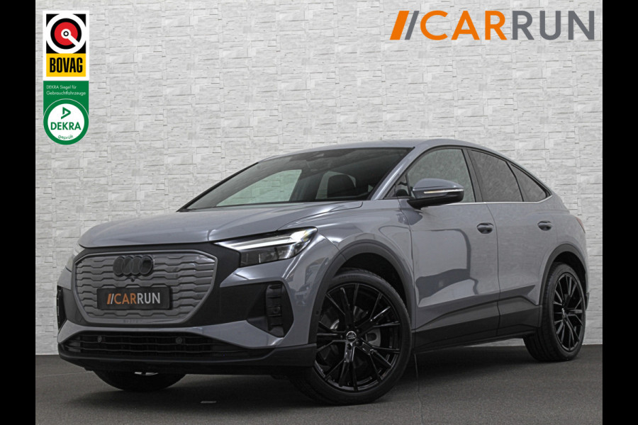 Audi Q4 Sportback e-tron 40 77 kWh RS-Leder | Uniek Interieur! | ACC | 96% SOH | Sportstoelen | Stuurverwarming | 3-Zone Clima | Carplay | Getint Glas | Camera | Standkachel | LED | Dodehoek | Virtual-Cockpit | Navi |