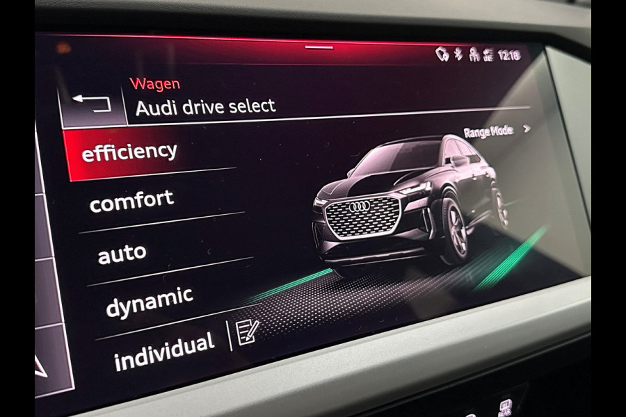 Audi Q4 Sportback e-tron 40 77 kWh RS-Leder | Uniek Interieur! | ACC | 96% SOH | Sportstoelen | Stuurverwarming | 3-Zone Clima | Carplay | Getint Glas | Camera | Standkachel | LED | Dodehoek | Virtual-Cockpit | Navi |