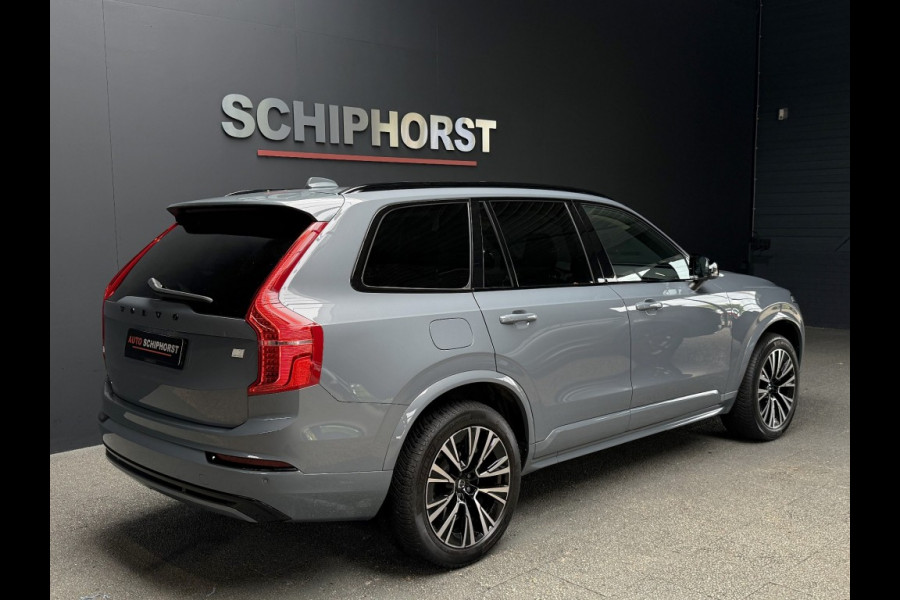 Volvo XC90 T8 Hybride long range Plus Dark THUNDER GREY 7 Zits All Black trekhaak 455pk 360 camera