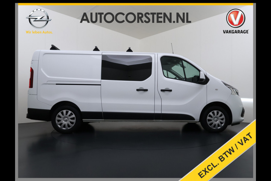 Renault Trafic 2.0 dCi 120 T29 L2H1 Dubbele Cabine Trekhaak Camera Navi Ecc Cruise Control Pdc DAB Business Euro 6 Betonplex Vloer Wandbetimmering Regen-Lichtsensor 2.000kg Trekgewicht 1e Eigenaar 5-Persoons