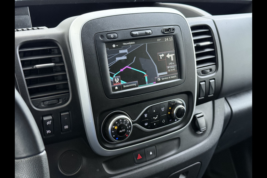 Renault Trafic 2.0 dCi 120 T29 L2H1 Dubbele Cabine Trekhaak Camera Navi Ecc Cruise Control Pdc DAB Business Euro 6 Betonplex Vloer Wandbetimmering Regen-Lichtsensor 2.000kg Trekgewicht 1e Eigenaar 5-Persoons