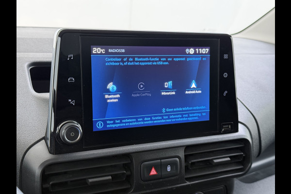 Peugeot Partner 1.5 HDI 102PK Trekhaak Apple Carplay Android Auto Euro 6 Navi* Airco Cruise Control Premium Schuifdeur Betonplex Vloer Bott-Inbouwkast Tussenwand 1e Eigenaar 1.000 Trekgewicht Origineel Nederlandse Auto