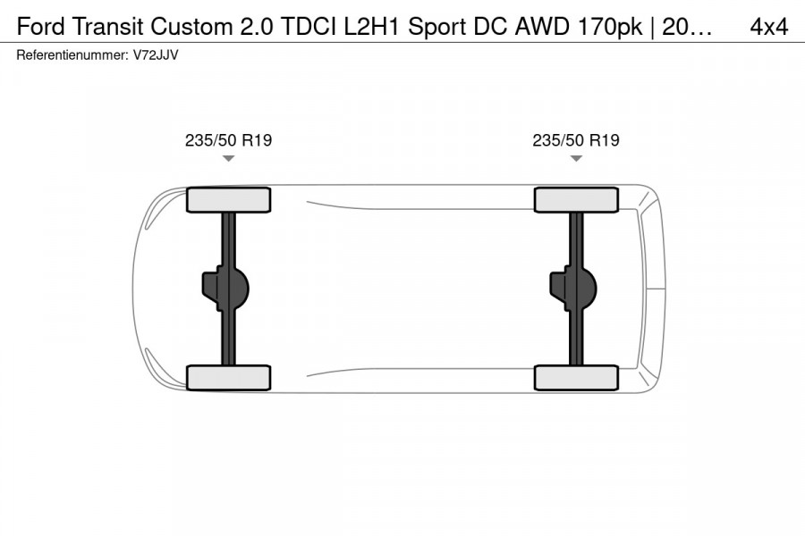 Ford Transit Custom 2.0 TDCI L2H1 Sport DC AWD 170pk | 2029 GARANTIE | Elek. Trekhaak 2500KG | Raptor | Digi Spiegel | 2x Schuif