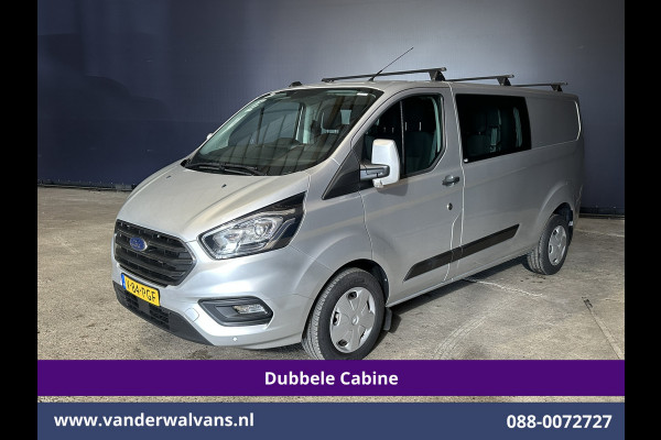 Ford Transit Custom 2.0 TDCI 131pk L2H1 Dubbele Cabine Euro6 Airco | 6-Zits | LED | Cruisecontrol | Verwarmde voorruit Parkeersensoren, Dakdragers, 2800kg trekvermogen