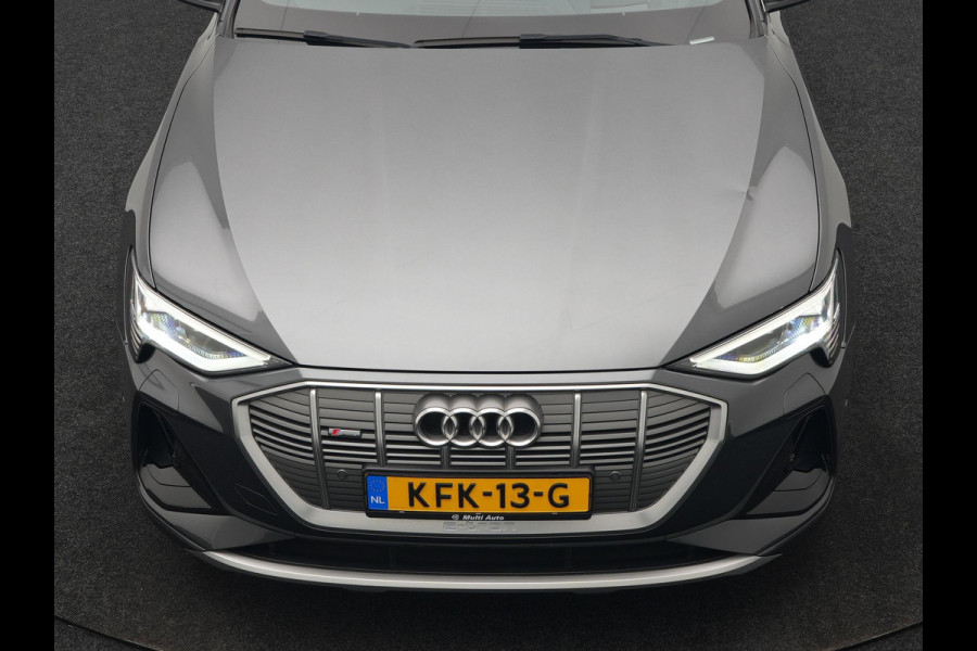 Audi e-tron 50 Quattro 2x S Line 313pk 71 kWh Dealer O.H INCL BTW | Luchtvering | Panodak | Head Up | Adaptive Cruise | Sfeerverlichting | Lederen Sportstoelen Verwarmd | Keyless | Navigatie | 20"L.M | DAB | Virtual |