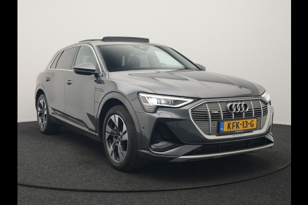 Audi e-tron 50 Quattro 2x S Line 313pk 71 kWh Dealer O.H INCL BTW | Luchtvering | Panodak | Head Up | Adaptive Cruise | Sfeerverlichting | Lederen Sportstoelen Verwarmd | Keyless | Navigatie | 20"L.M | DAB | Virtual |