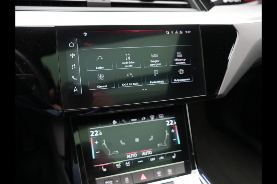 Audi e-tron 50 Quattro 2x S Line 313pk 71 kWh Dealer O.H INCL BTW | Luchtvering | Panodak | Head Up | Adaptive Cruise | Sfeerverlichting | Lederen Sportstoelen Verwarmd | Keyless | Navigatie | 20"L.M | DAB | Virtual |