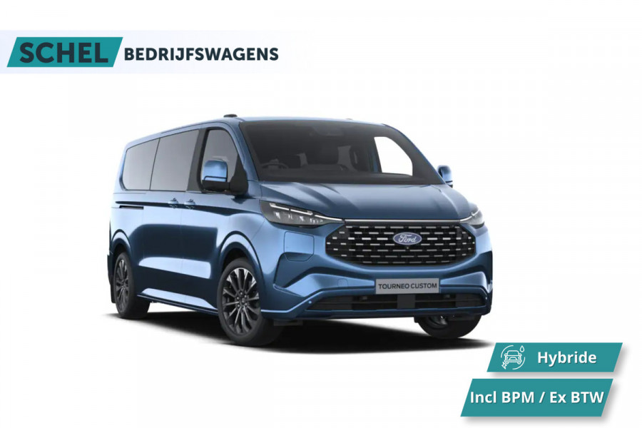 Ford Tourneo Custom 340 2.5 PHEV L2H1 Titanium X 232pk | ACC | Pano | B&O | Elek. schuifdeuren | 360 camera | Elek-Trekhaak | Prijs excl. BTW