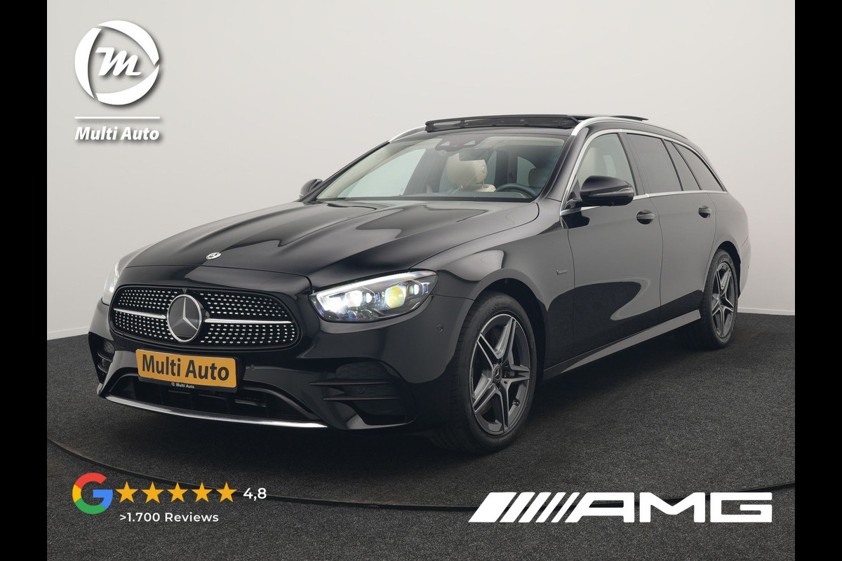 Mercedes-Benz E-Klasse Estate 300 e AMG Line PHEV 320pk Dealer O.H. | Panodak | Adaptive Cruise | 360 Camera | Multi Beam LED | Lederen Sportstoelen Verwarmd | Sfeerverlichting | Apple Carplay | Navigatie | DAB | Plug In Hybrid |