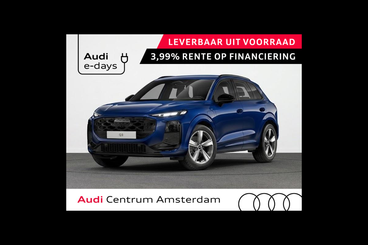 Audi Q3 S edition e-hybrid 272 pk | Techniekpakket plus | Sportstoelen zwart leder | Optiekpakket zwart-glanzend | Panorama-glasdak |