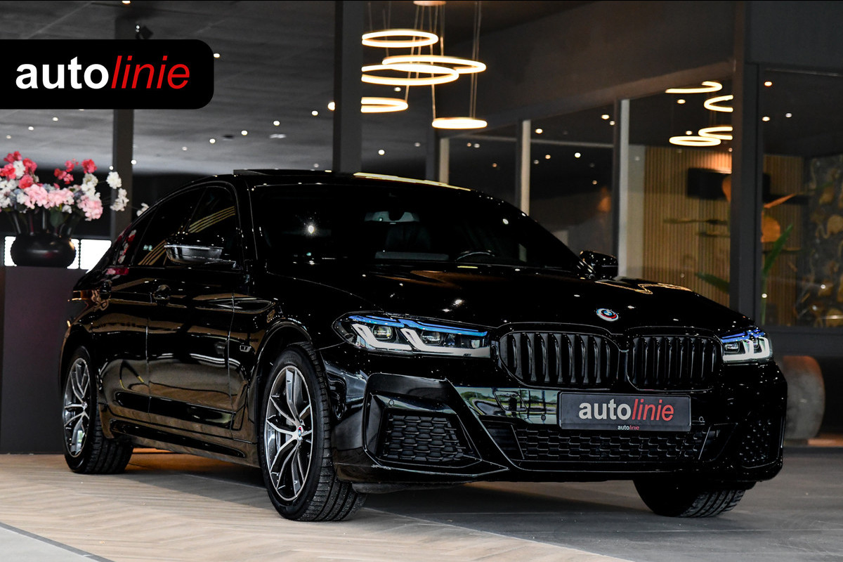 BMW 5 Serie 520e M-Sport, [SoH 90%], Shadow Line, Laser, Memory, HUD, Camera, Carplay, Ambient,