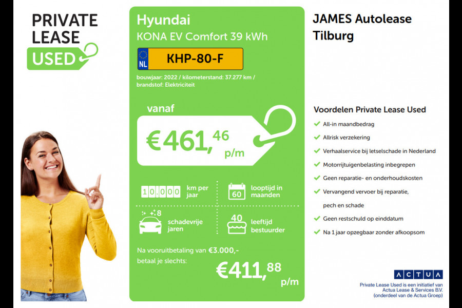 Hyundai Kona EV Comfort 39 kWh CAMERA | NAVI-CARPLAY | LANE-ASSIST | CRUISE