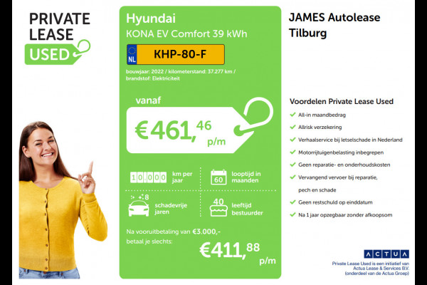 Hyundai Kona EV Comfort 39 kWh CAMERA | NAVI-CARPLAY | LANE-ASSIST | CRUISE