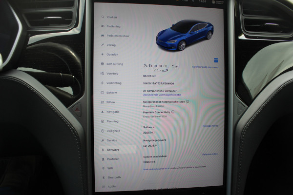 Tesla Model S 75D Base / Autopilot 2.5 / Panoramadak / Camera / Premium Audio / Luchtvering / Navigatie / 19'' / Stoelverwarming / Keyless