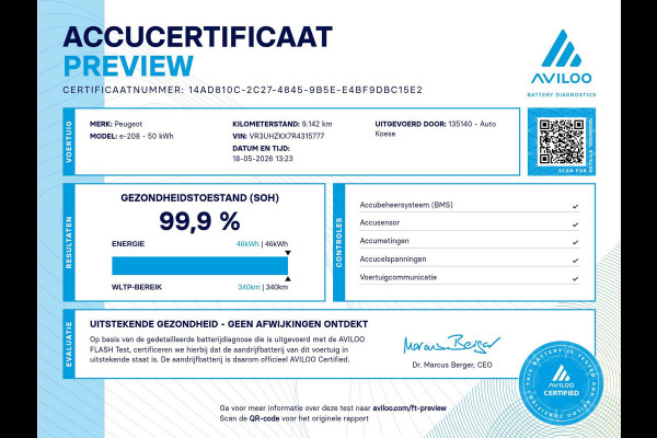 Peugeot e-208 EV Allure 50 kWh | SOH 99,9% | 11 KW Laadfunctie | Apple Carplay | Parkeersensoren