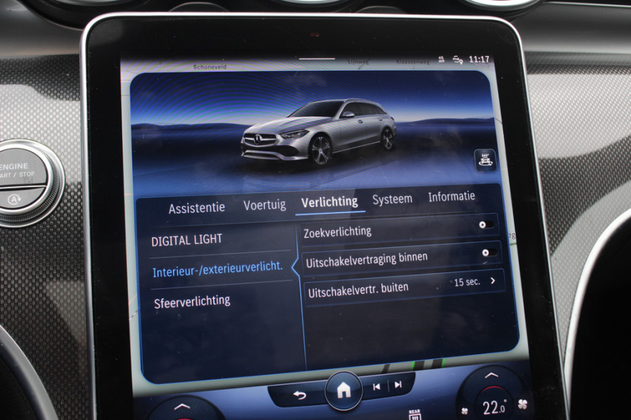 Mercedes-Benz C-Klasse Estate 300 e 4MATIC AMG Line / Panoramadak / 360Camera / Burmester / Sfeerverlichting / 18'' / CarPlay / Stoelverwarming / DAB / Cruise Control